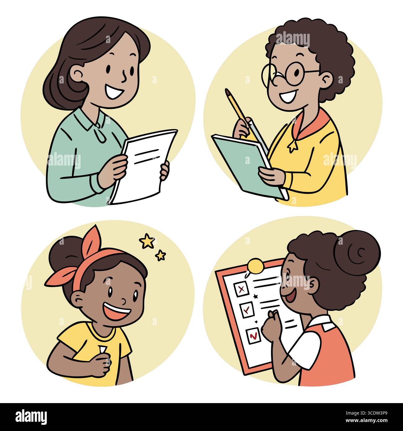 coinvolgente illustrazione vettoriale di diverse donne che lavorano insieme su progetti creativi Illustrazione Vettoriale coinvolgente illustrazione vettoriale di diverse donne che lavorano insieme su progetti creativi Illustrazione Vettoriale