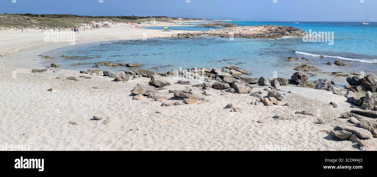 Llevant Beach a Formentera, Isole Baleari, Spagna. Foto Stock