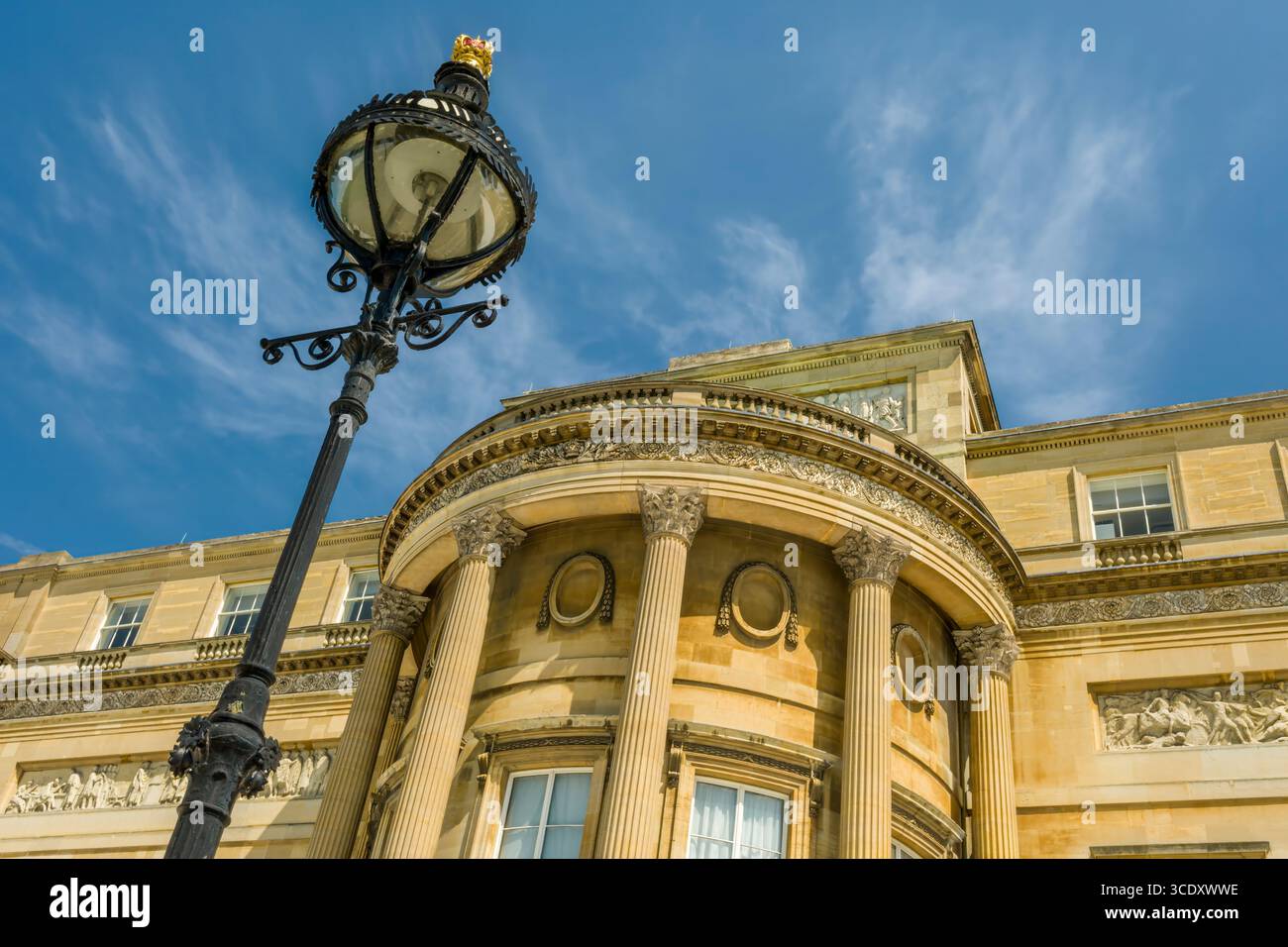 Londra, Inghilterra - la vista sul retro di Buckingham Palace nel centro di Londra. Foto Stock