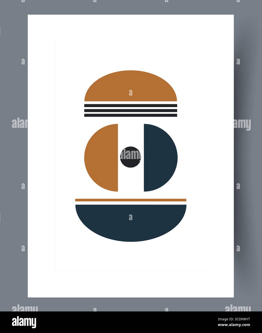 Grafica geometrica astratta con forme audaci e una vivace tavolozza dei colori che cattura l'attenzione Illustrazione Vettoriale