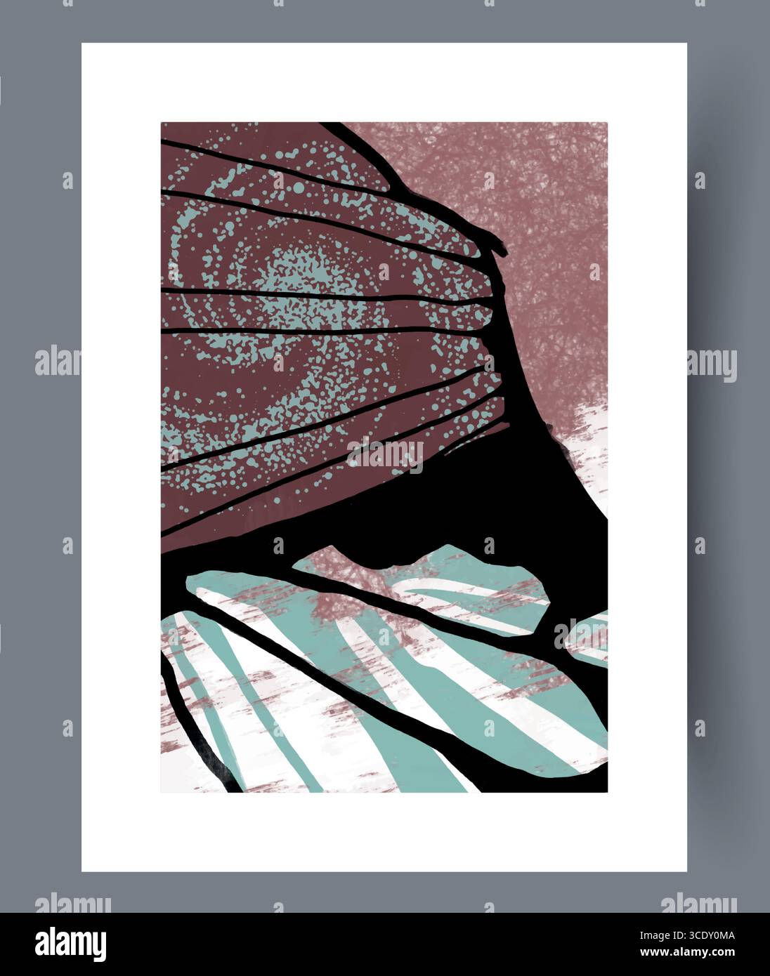 Si tratta di una stampa astratta delle onde costiere e delle copertine che porta bellezza in ogni spazio Illustrazione Vettoriale