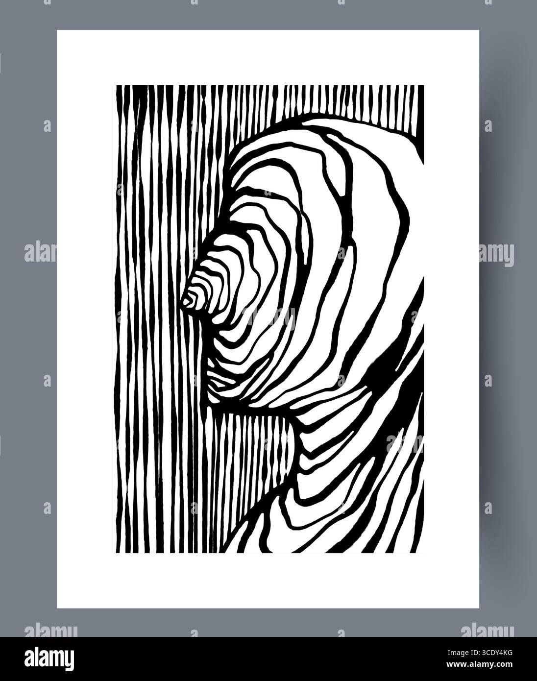 Questa è un'illustrazione del profilo astratto che presenta stravaganti motivi a strati Illustrazione Vettoriale