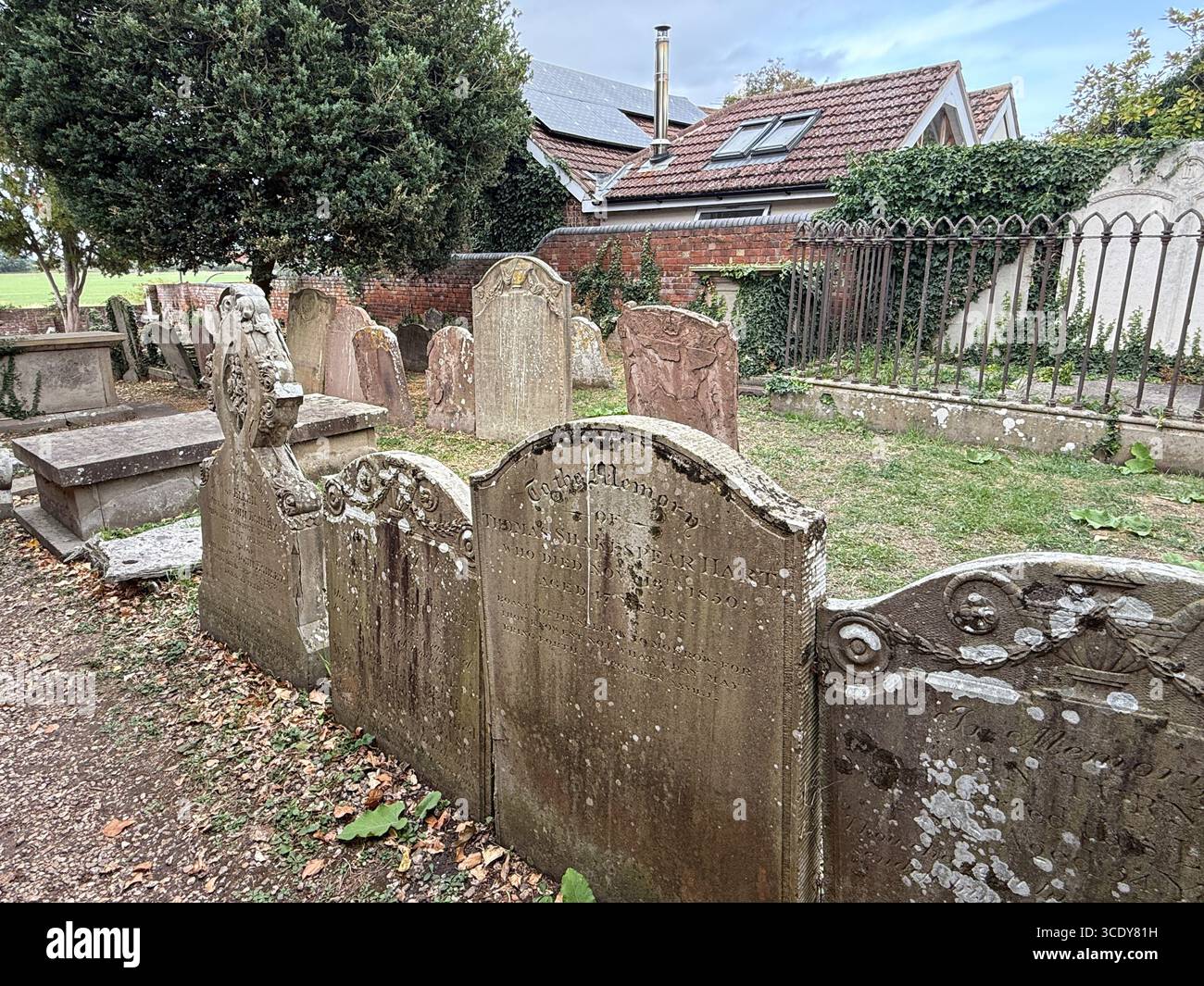 Old Baptist Chapel Burial Ground, Tewkesbury, Gloucestershire, Inghilterra, Regno Unito. Foto Stock