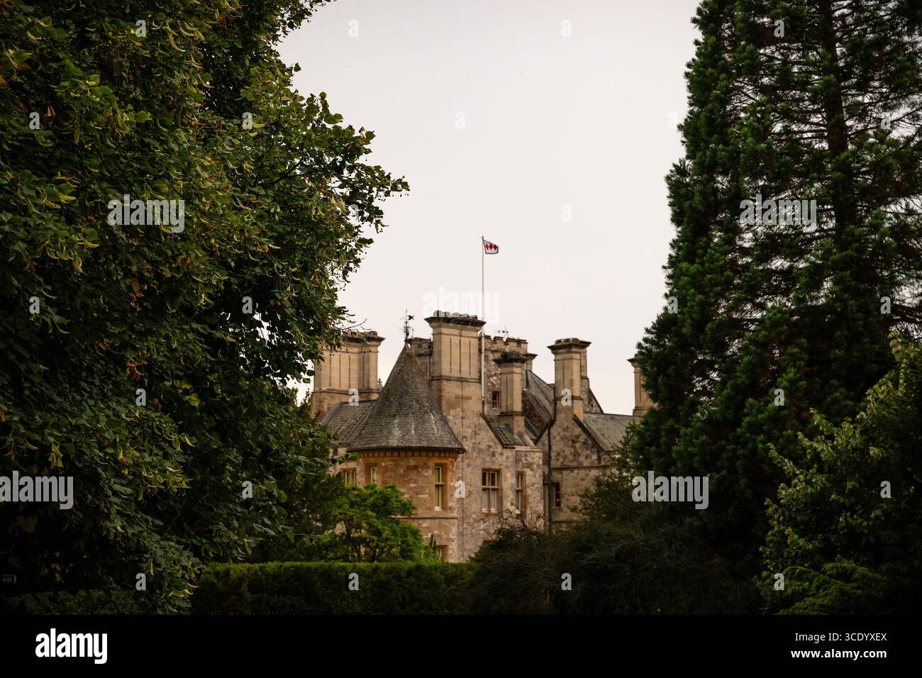 Casa tra gli alberi, nel parco del museo dei motori di Beaulieu i Foto Stock