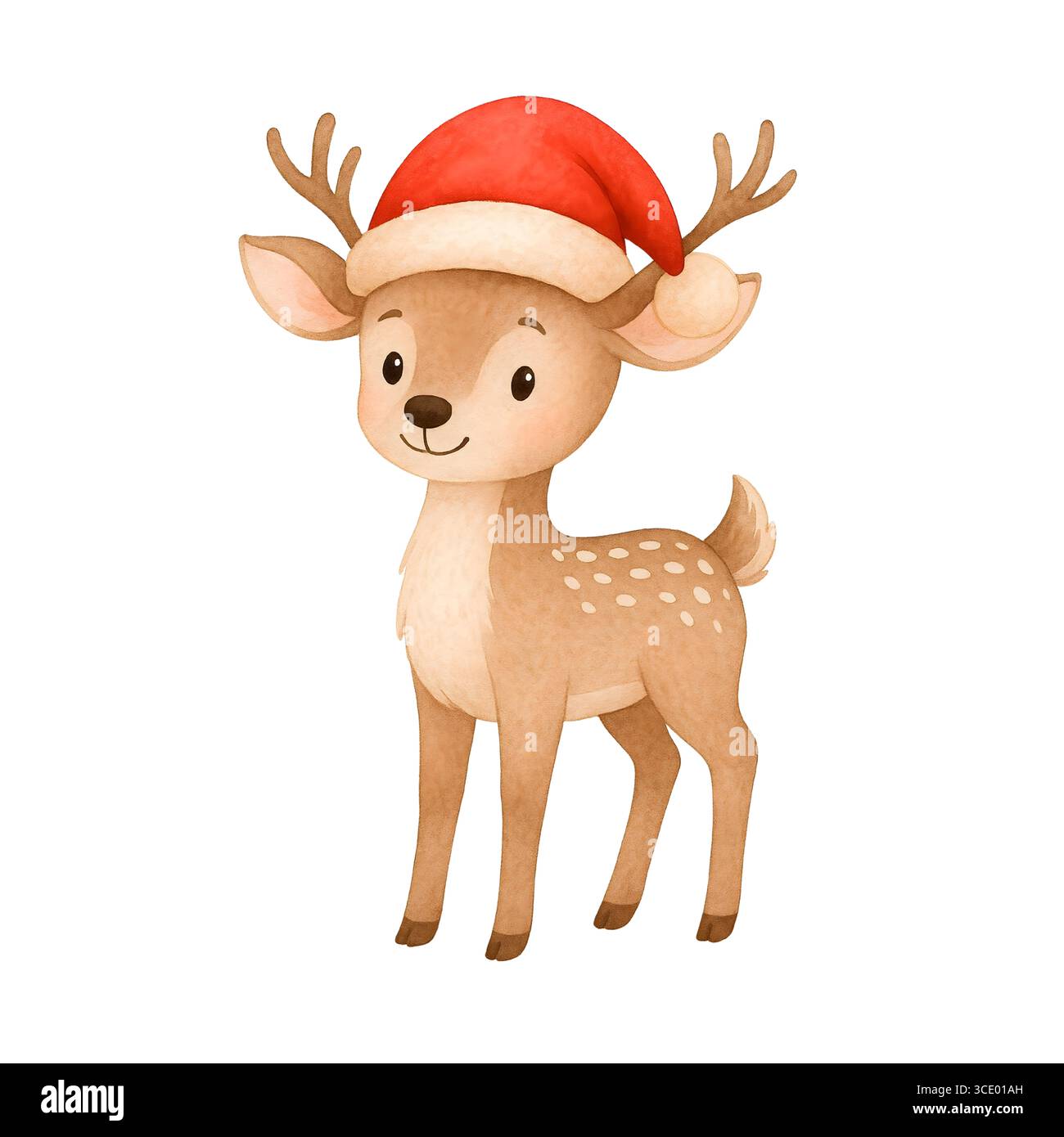 Illustrazione di Natale con acquerello, elementi e decorazioni per le festività Foto Stock