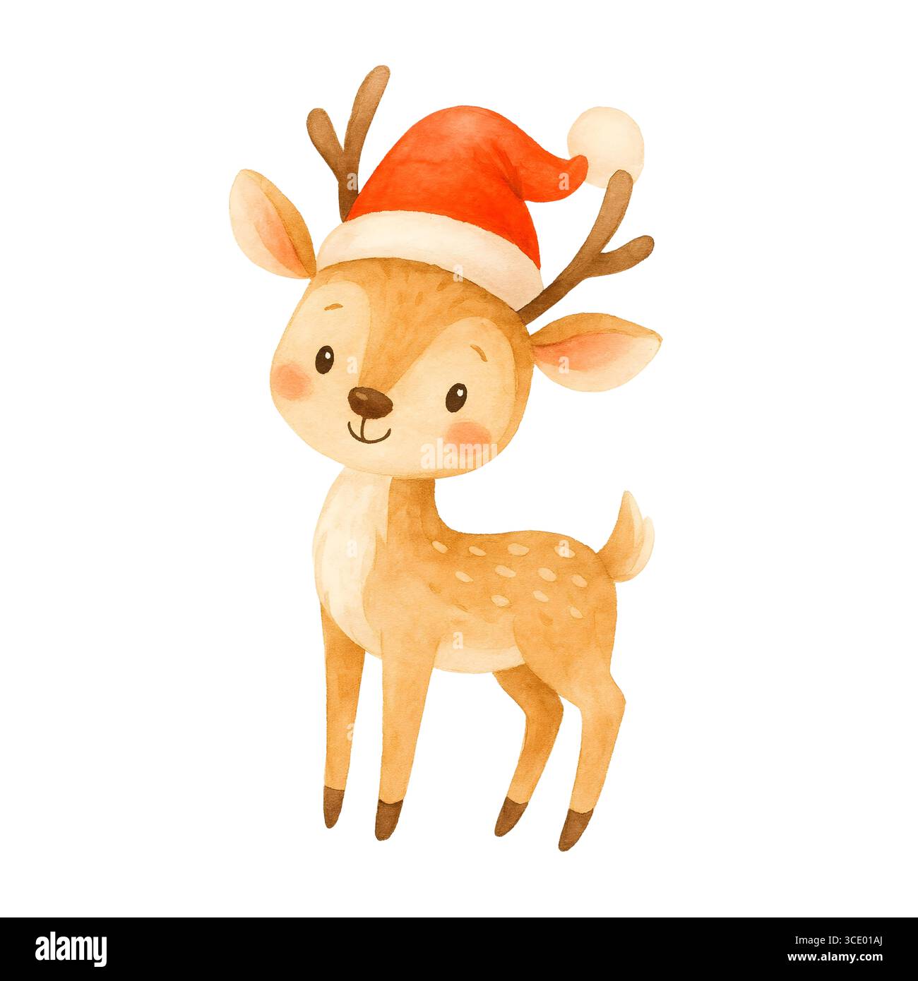 Illustrazione di Natale con acquerello, elementi e decorazioni per le festività Foto Stock