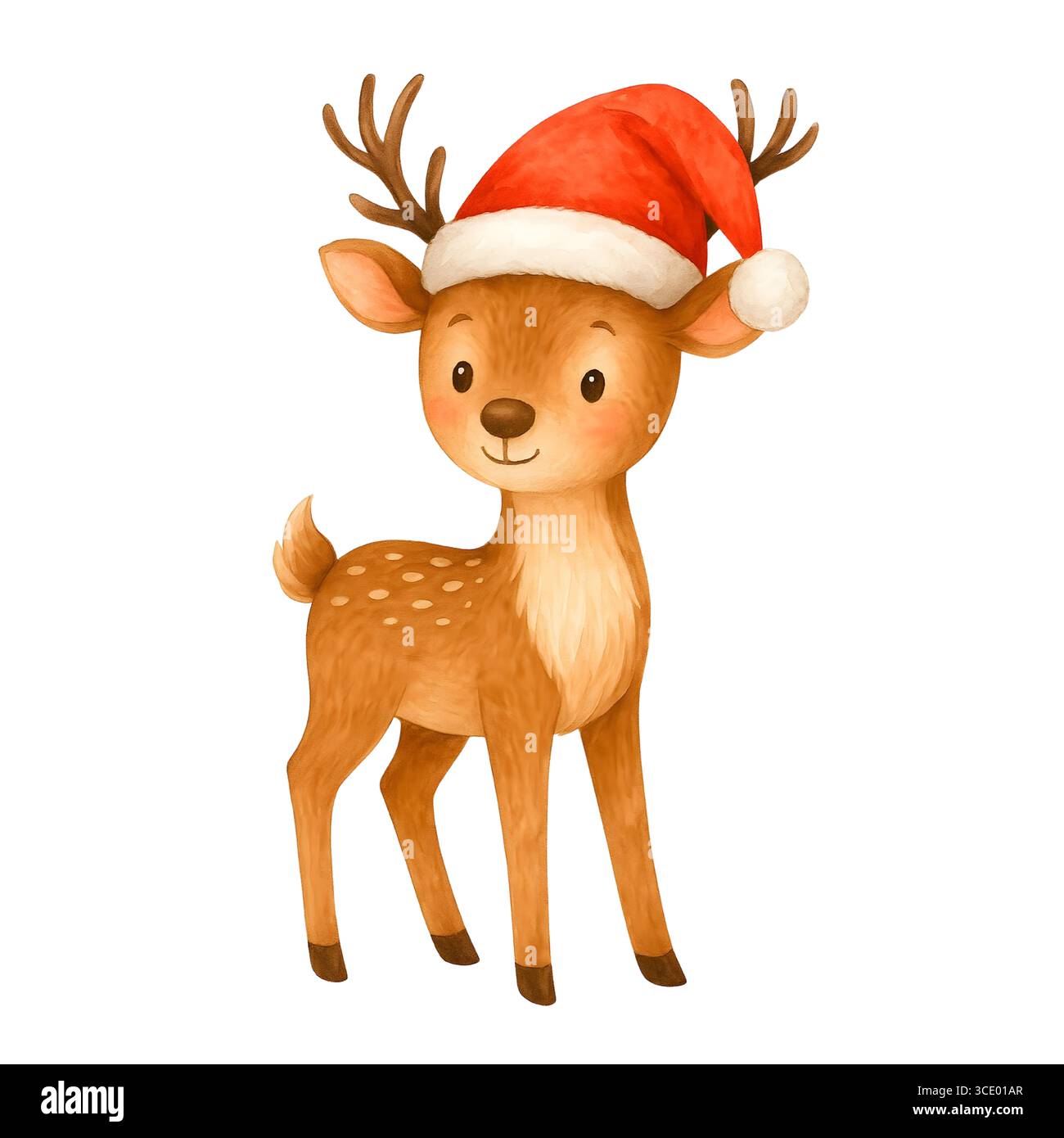 Illustrazione di Natale con acquerello, elementi e decorazioni per le festività Foto Stock