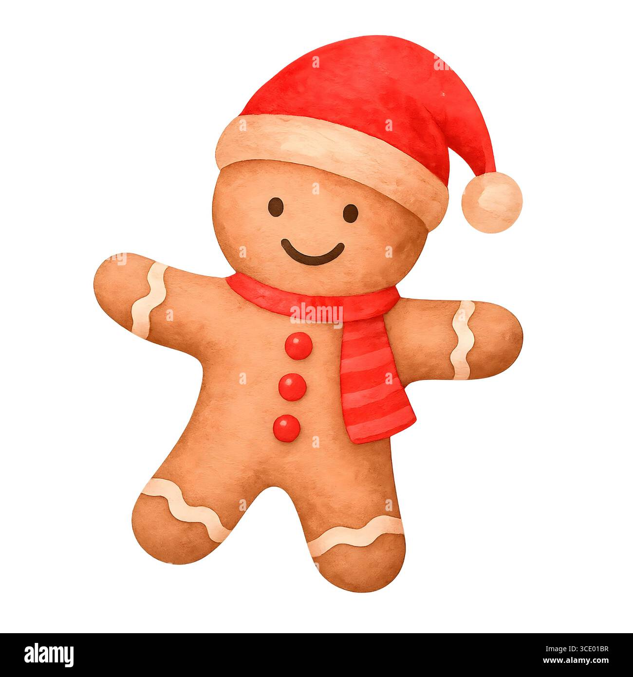 Illustrazione di Natale con acquerello, elementi e decorazioni per le festività Foto Stock