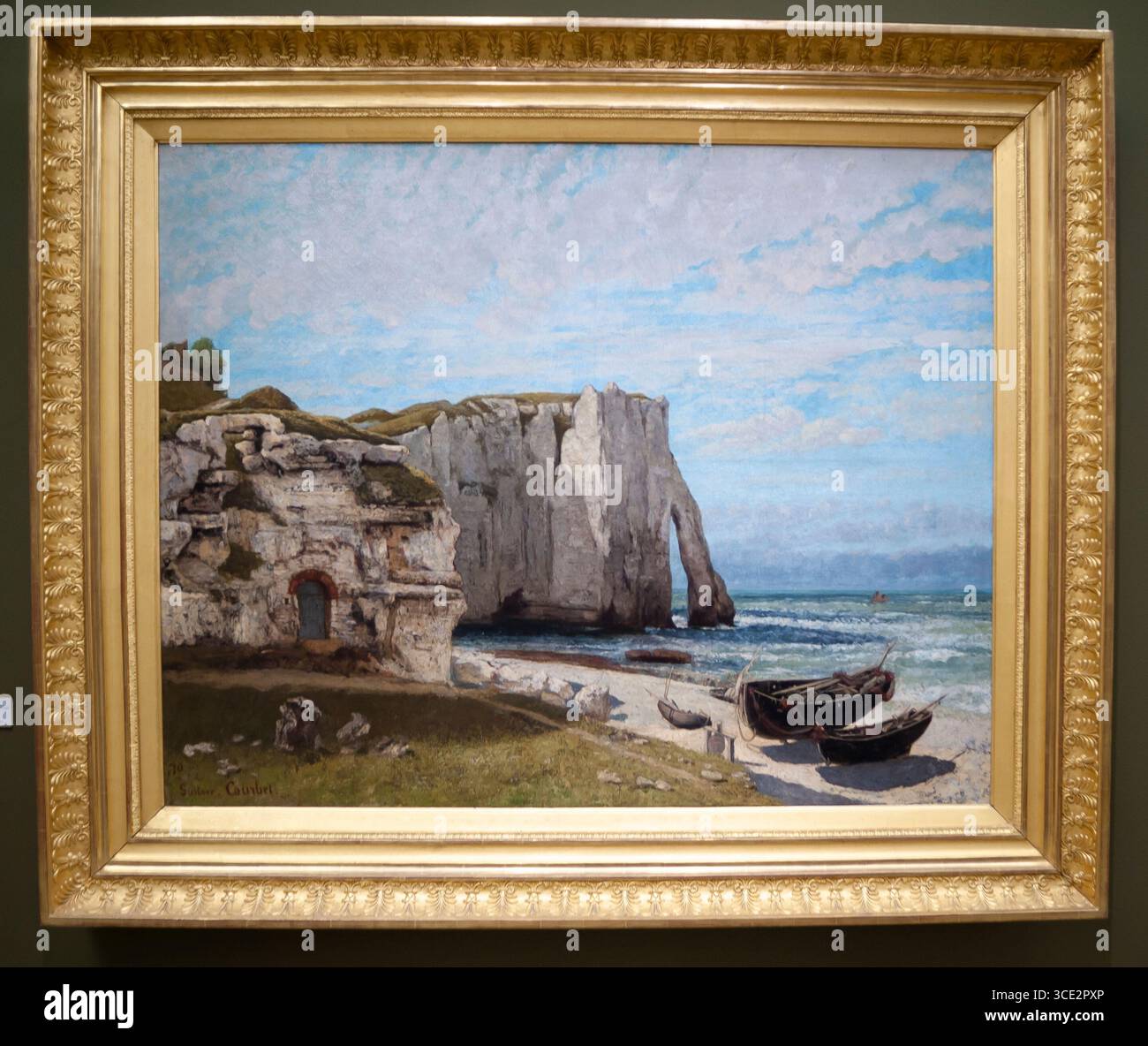 Parigi, Francia, primo piano, Museo d'Orsay, Pittura impressionista francese, Gustave Courbet, "le scogliere Etretat dopo la tempesta" (PS-55337) Foto Stock