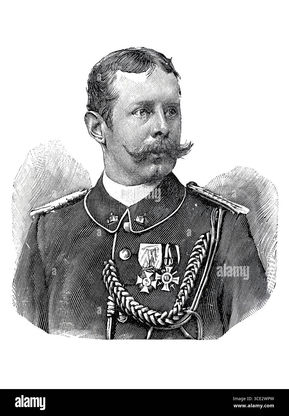 Franz Kielmeyer, primo luogotenente della forza di protezione imperiale dal 1893 al 1898, Africa orientale tedesca, nato l'11 giugno 1864, ucciso in azione il 1 febbraio 1898, riproduzione storica, autentica, restaurata digitalmente da un originale del XIX secolo, data di registrazione non dichiarata Foto Stock