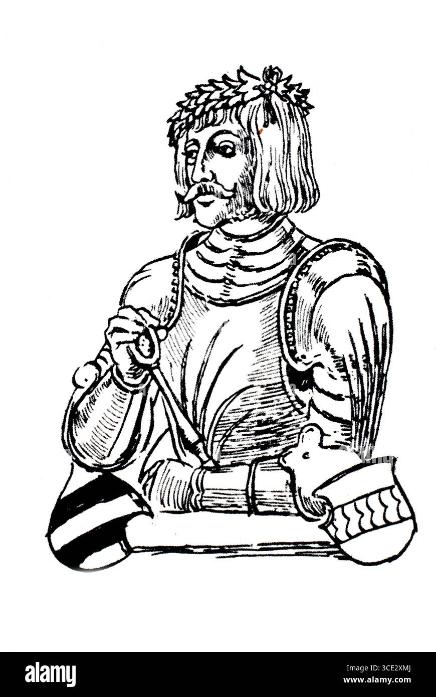 Copricapi in Germania durante la riforma, intorno al 1520, armatura di cavalieri con corona della testa, riproduzione storica, autentica, restaurata digitalmente da un modello del XIX secolo, data di registrazione non dichiarata Foto Stock