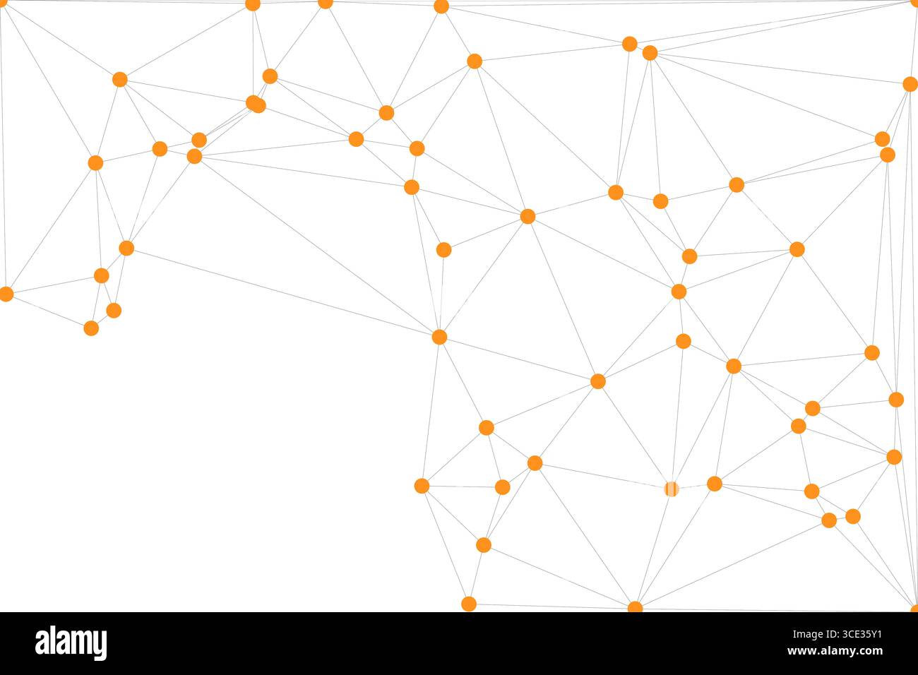 Sfondo della connessione di rete globale per la progettazione di banner. Sfondo linea astratta con punti e linee di connessione. Rete di collegamento del poligono a punti Social Illustrazione Vettoriale