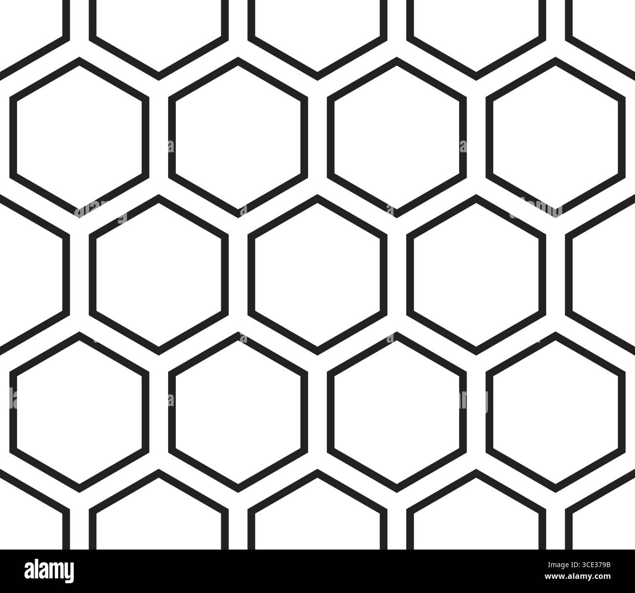 Design geometrico con motivo esagonale. Sfondo a mosaico esagonale. Esagoni grandi. Illustrazione vettoriale continua. Illustrazione Vettoriale