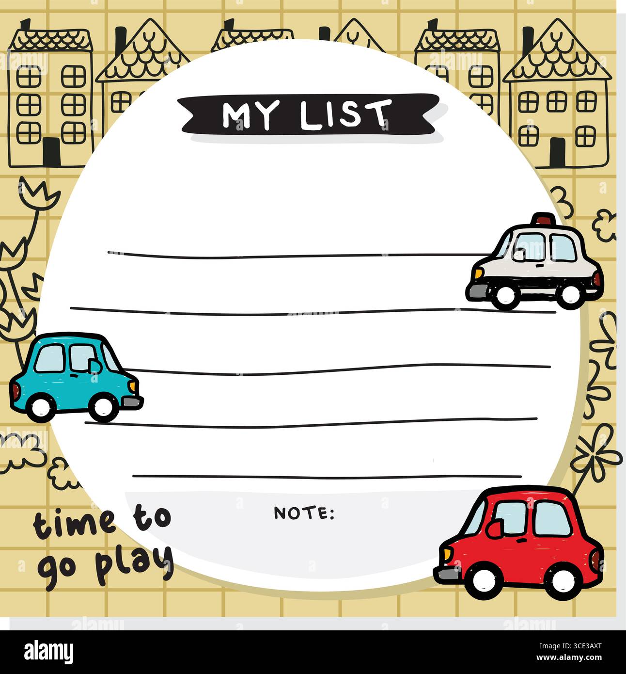 set vettoriale scarabocchi per auto Illustrazione Vettoriale