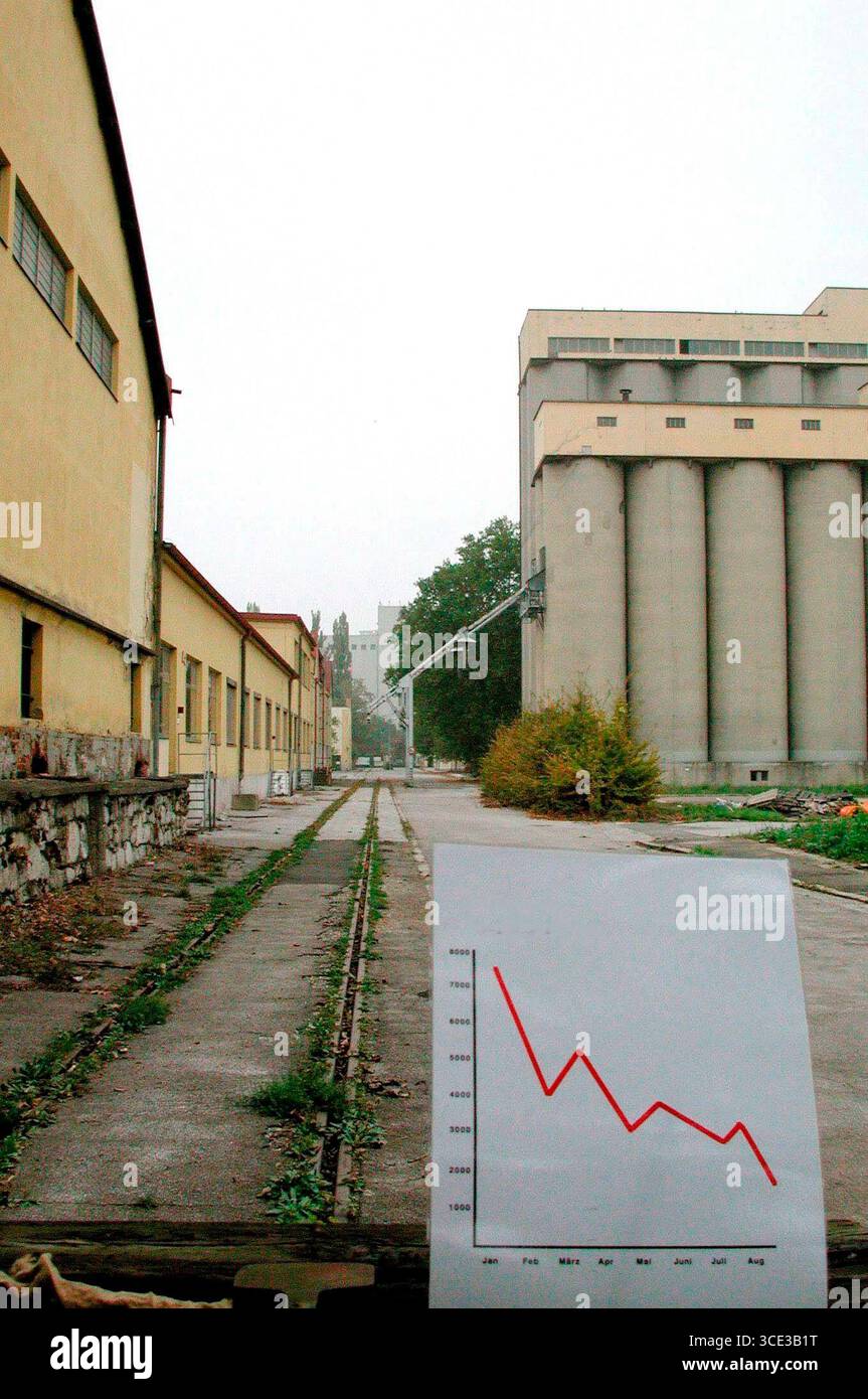 recessione e recessione economica del settore, indicatore di ricchezza e prosperità recessione economica e recessione del settore Foto Stock