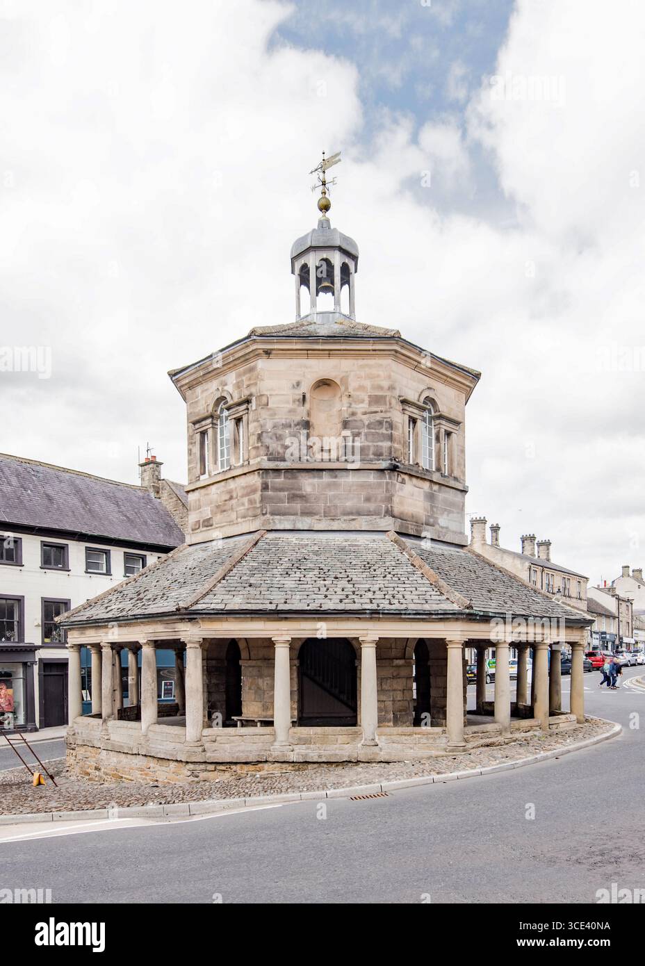 Il mercato del burro del XVIII secolo, Market Cross, Market Cross, Barnard Castle, Barnard Castle County Durham, Regno Unito. Foto Stock