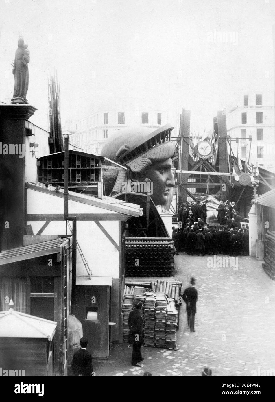 Statua della libertà. Costruzione della Statua della libertà nel laboratorio Gaget, Gauthier & Co. A Parigi, 1881-83 Foto Stock