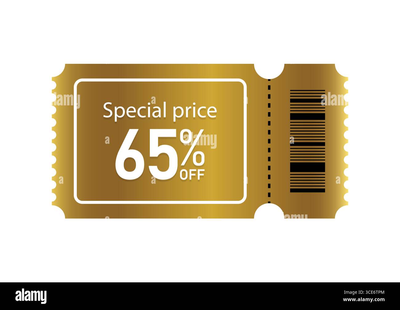 Buono sconto del 65% sul biglietto Gold a prezzo speciale Illustrazione Vettoriale