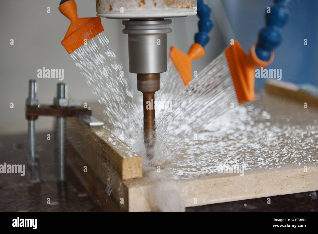 Fresatura robotizzata in rilievo 3D, scultura in pietra Foto Stock