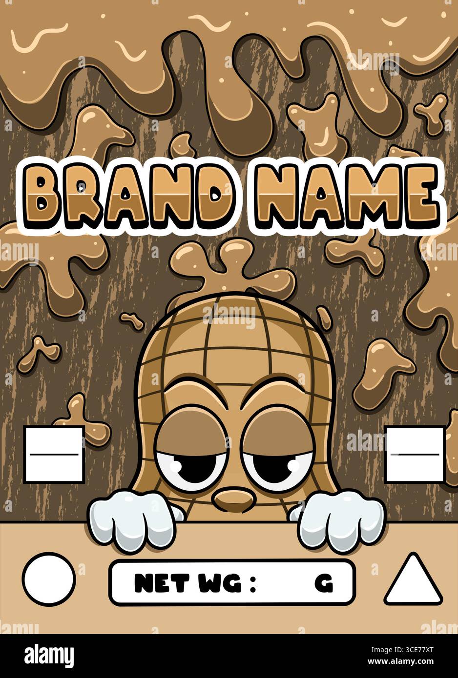 Arachidi Strain Cartoon con sfondo Slime. Design per logo, etichette, copertine e prodotti di imballaggio. Illustrazione Vettoriale