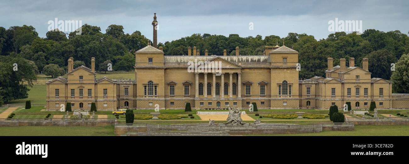 Fotografia panoramica 16:9 di Holkham Hall, Holkham, Norfolk Foto Stock