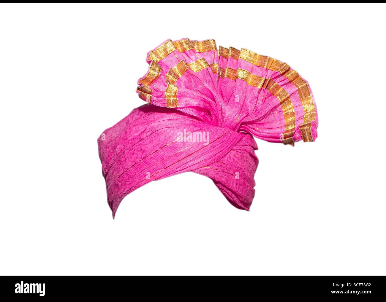 turbante isolato su sfondo bianco, immagine di turbante villaggio indiano, turbante villaggio Foto Stock