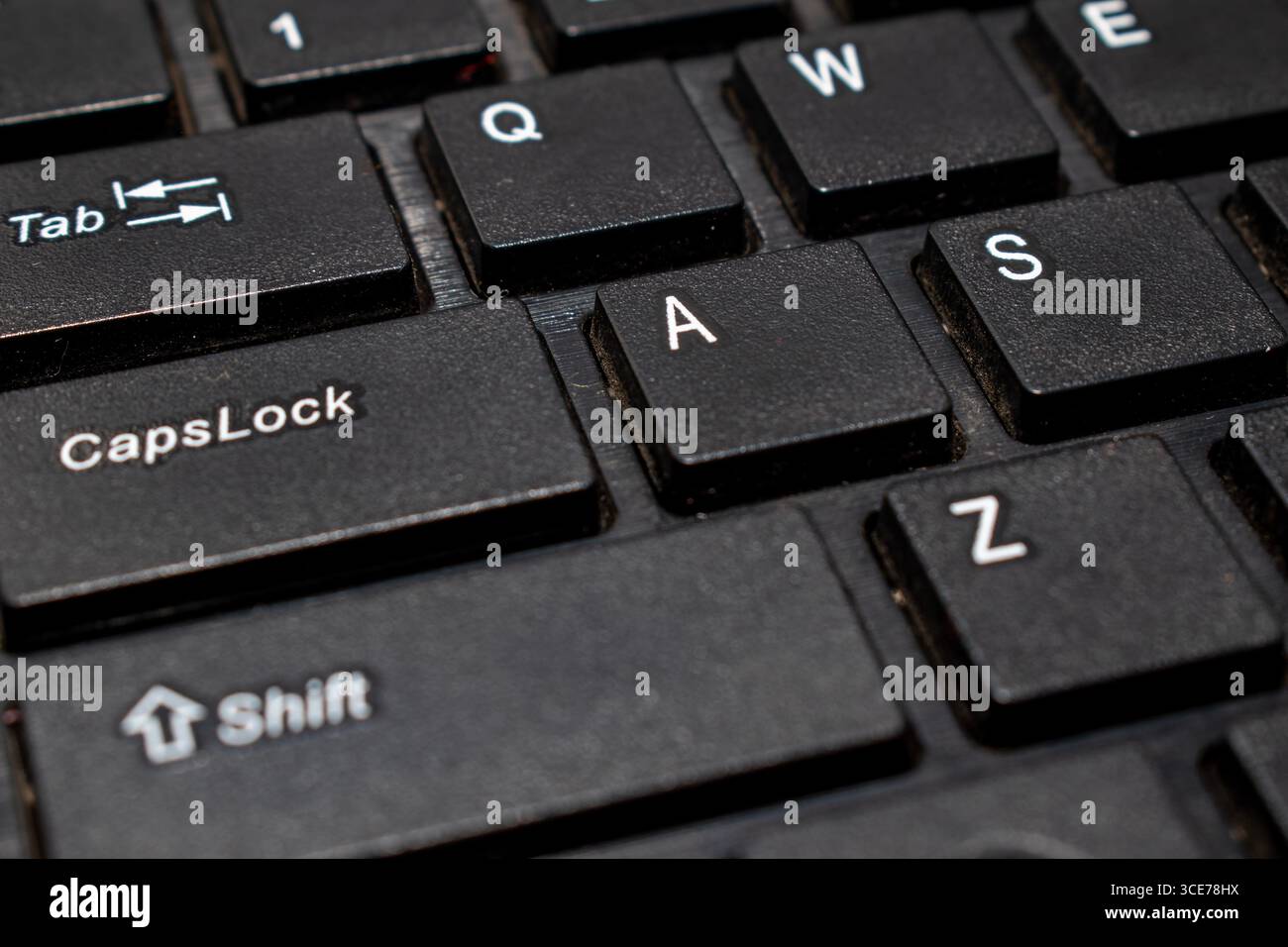 Tastiera per computer laptop in bianco e nero. per il concetto tecnologico Foto Stock