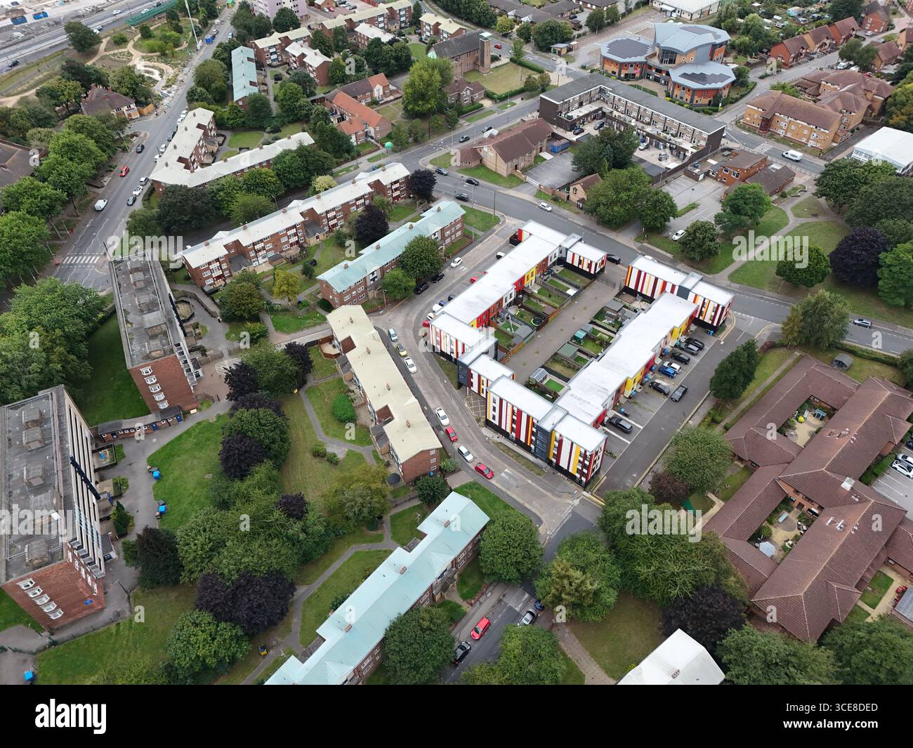 Hugh Webster Place, Icehouse Road, fuori Anlaby Road. Kingston upon Hull edilizia popolare a basso impatto ambientale Foto Stock