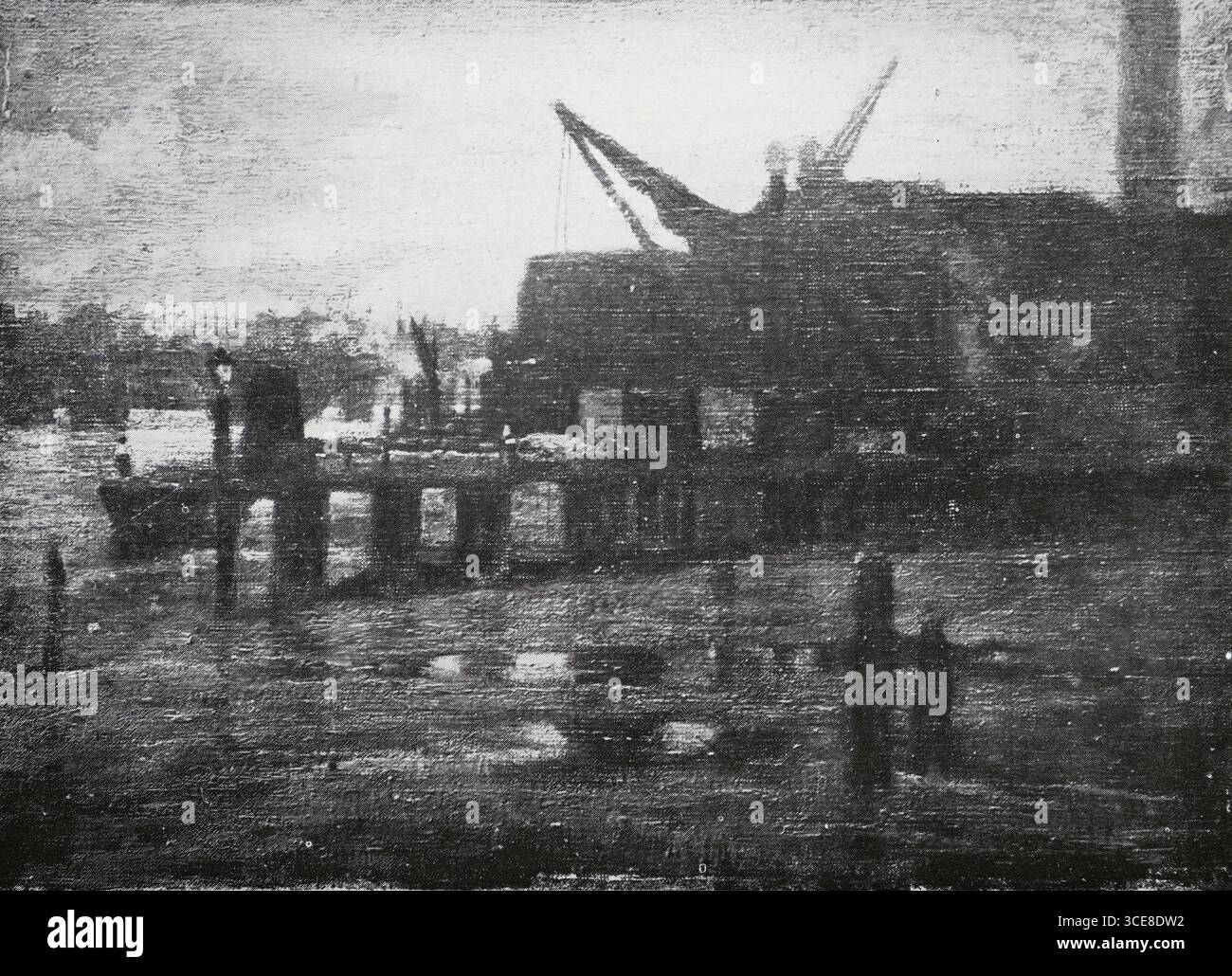 Disegno di Edward Barnard Lintott (1875-1951). Bankside, Londra. Agli inizi del XX secolo. Foto Stock