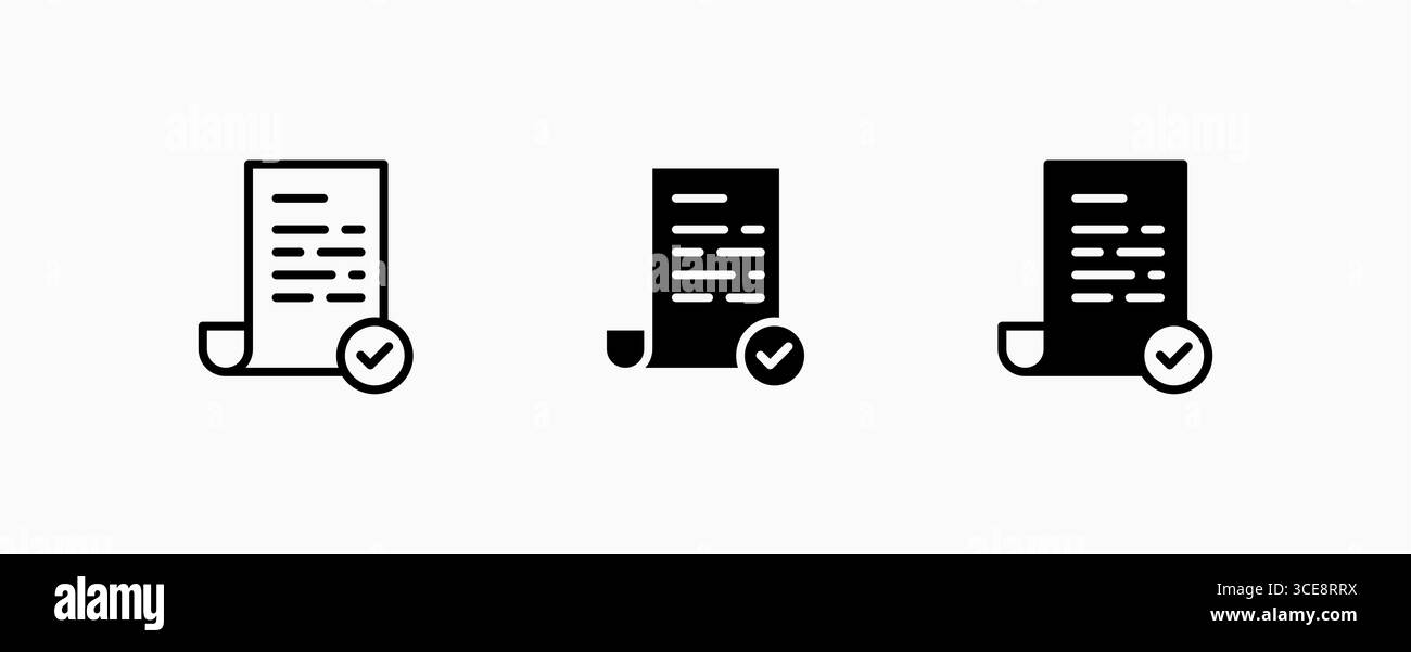 Icona Imposta controllo fattura. Progettazione di concept finanziari e aziendali. Pulsante UI Web e applicazioni. Illustrazione Vettoriale