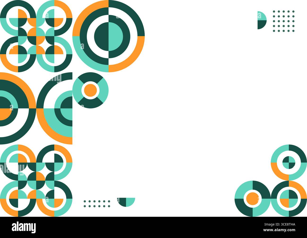 Cerchio geometrico astratto su sfondo bianco con forma circolare Illustrazione Vettoriale