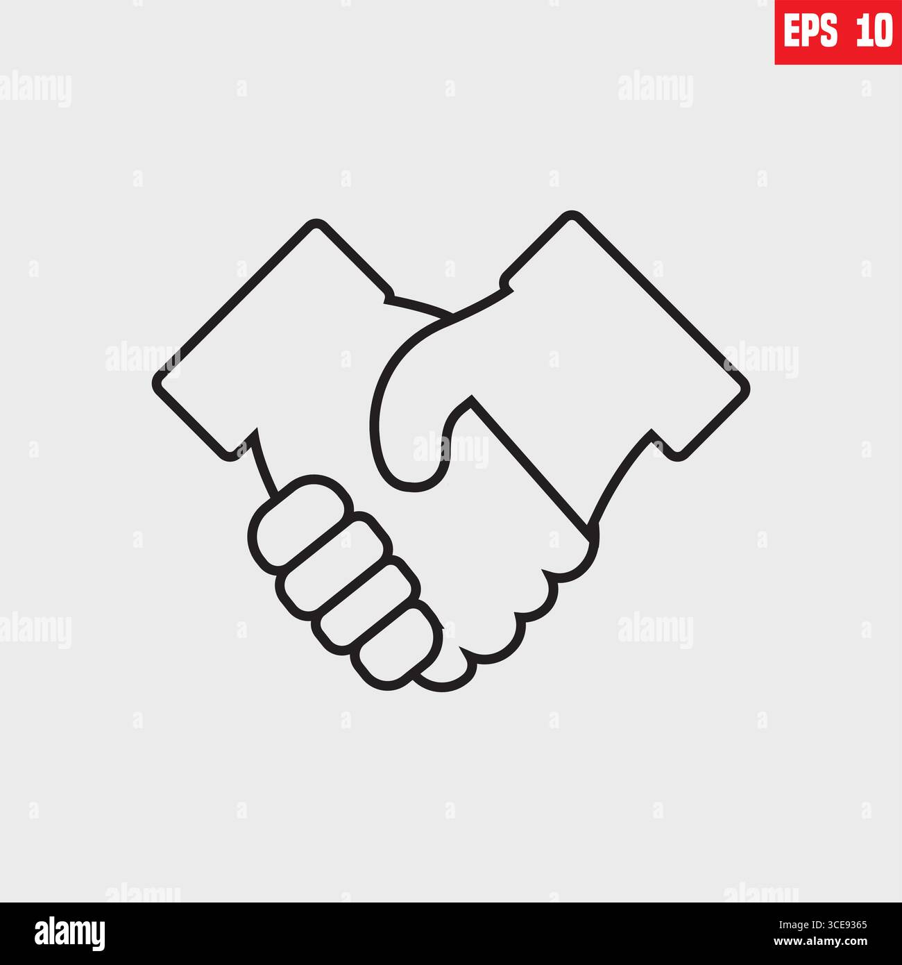 Accordo icona linea handshake, accordo, pixel perfetto isolato su sfondo bianco pulito, traccia modificabile Illustrazione Vettoriale