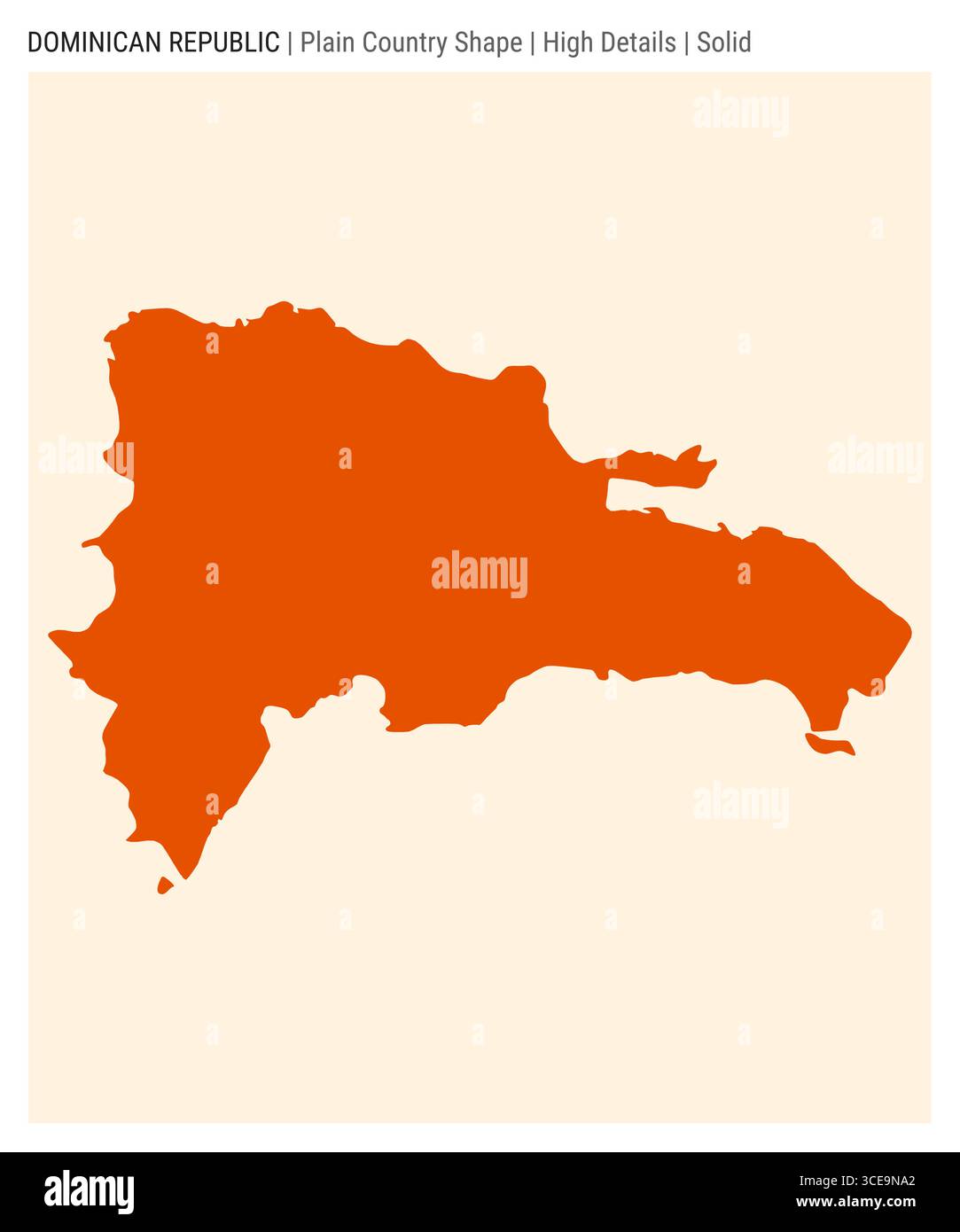 Mappa della nazione della Repubblica Dominicana. Dettagli di alto livello. Stile solido. Forma della Repubblica Dominicana. Illustrazione vettoriale. Illustrazione Vettoriale