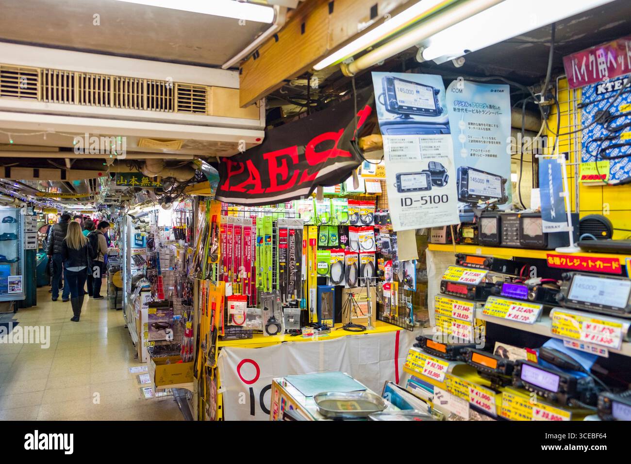 Elettronica di piccoli negozi di specialità all'interno di Akihabara Centro Radio, Akihabara, Chiyoda, a Tokyo, Honshu, Giappone Foto Stock