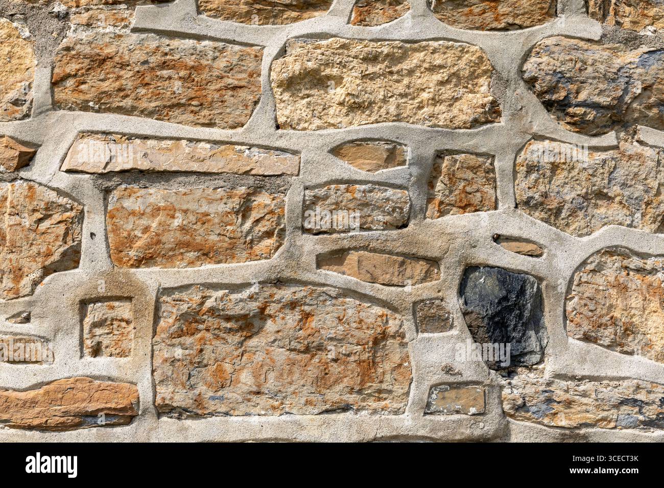 Sfondo di dettaglio del muro di pietra della fortezza di Akershus a Oslo, Norvegia Foto Stock