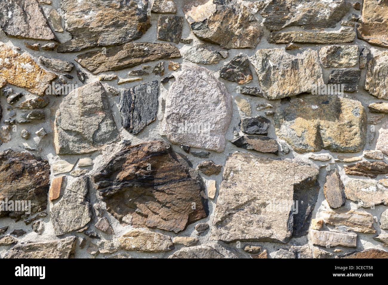 Sfondo di dettaglio del muro di pietra della fortezza di Akershus a Oslo, Norvegia Foto Stock