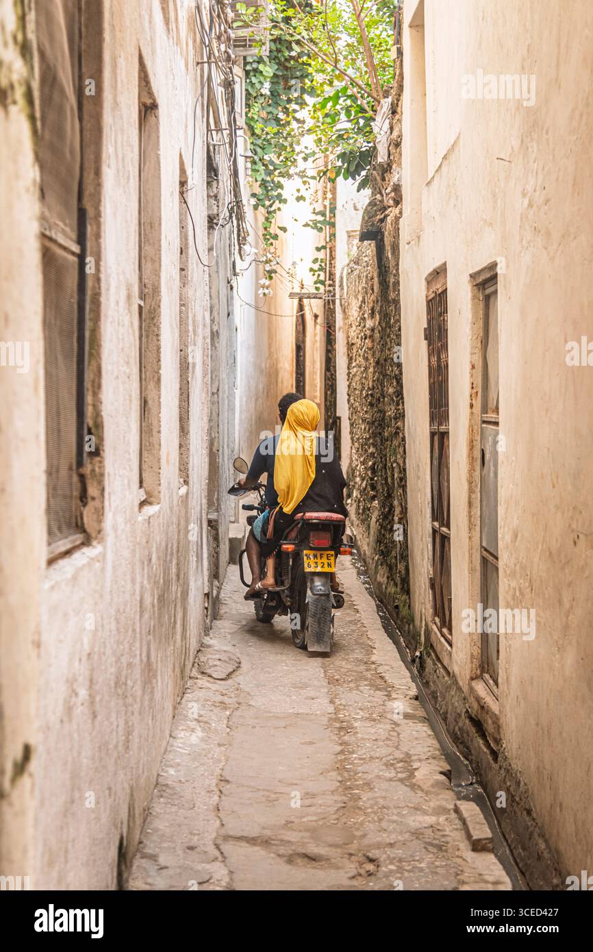 Streetlife, Lamu, Kenya Foto Stock