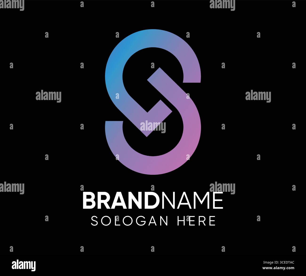 Modello di design del logo G S iniziale del logo G S Illustrazione Vettoriale