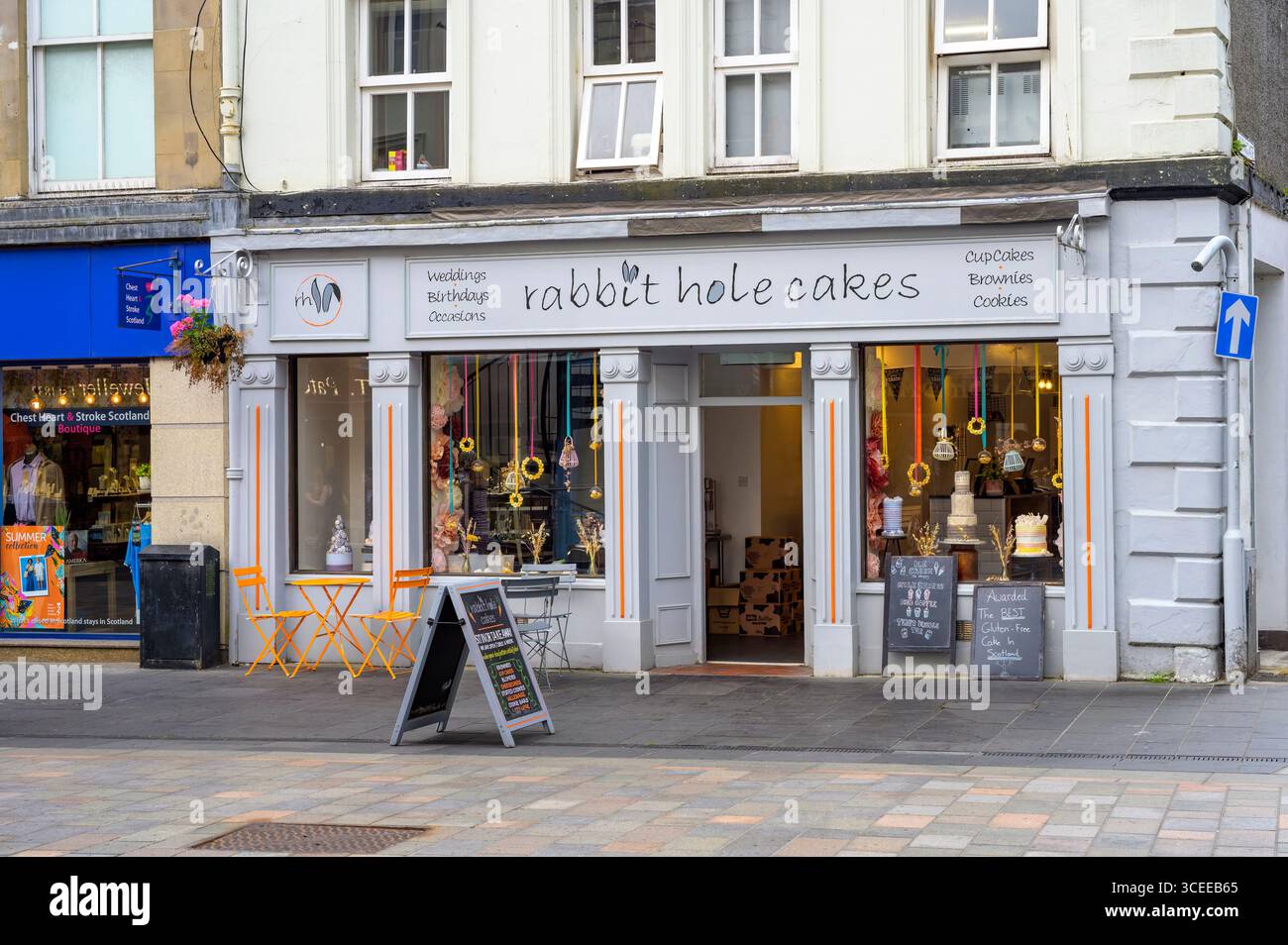 Rabbit Hole Cakes Bakery in High Street nel centro di Perth, Perth e Kinross, Scozia, Regno Unito Foto Stock