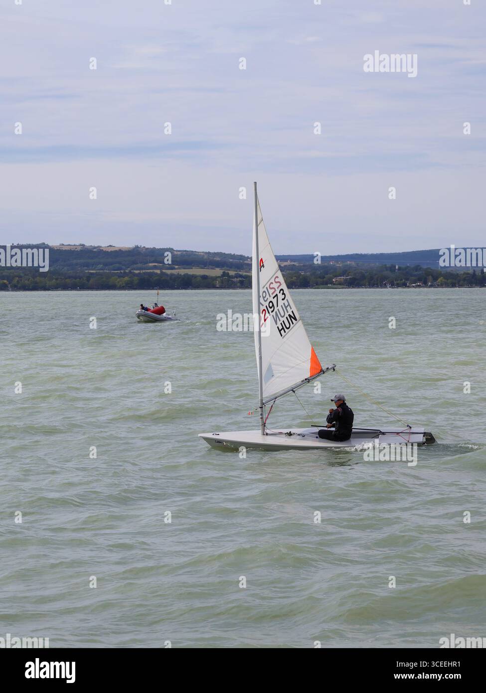 Gara di barche a vela sul lago Balaton Foto Stock