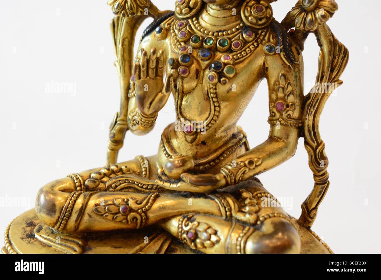 Scultura tibetana di bronzo Gilt di Tara Foto Stock