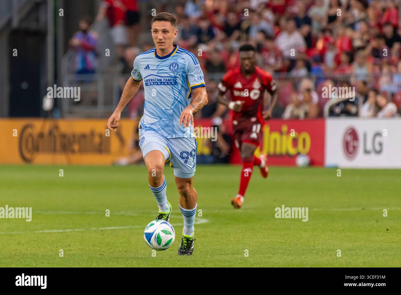 Bartosz Slisz è visto in azione durante la partita della MLS tra Toronto FC e Atlanta United FC al BMO Field. Punteggio finale; 1-1. Foto Stock