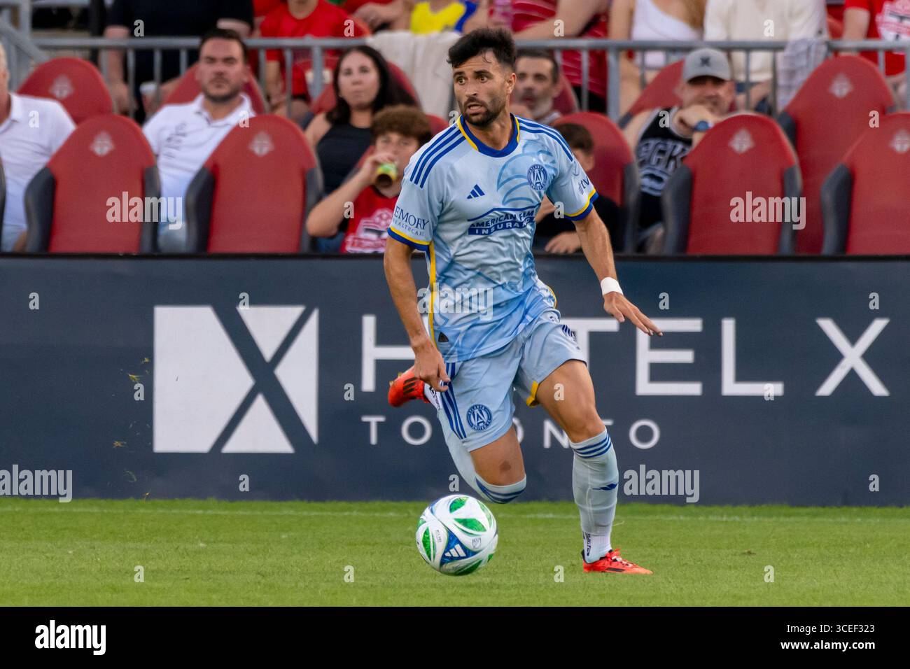 Pedro Amador è visto in azione durante la partita della MLS tra Toronto FC e Atlanta United FC al BMO Field. Punteggio finale; 1-1. Foto Stock