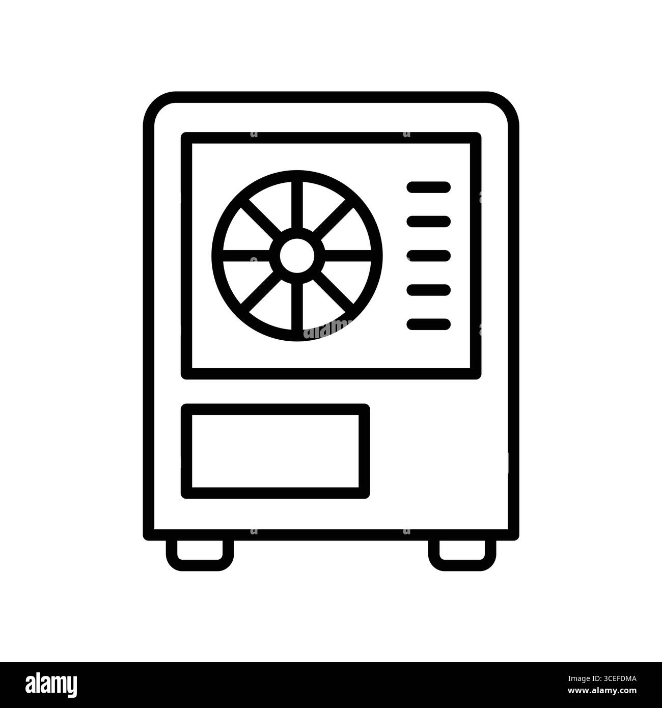 Questa figura mostra una cassaforte sicura dotata di un meccanismo di blocco a quadrante, che rappresenta la protezione e lo stoccaggio. Ideale per il conte legato alla sicurezza Illustrazione Vettoriale