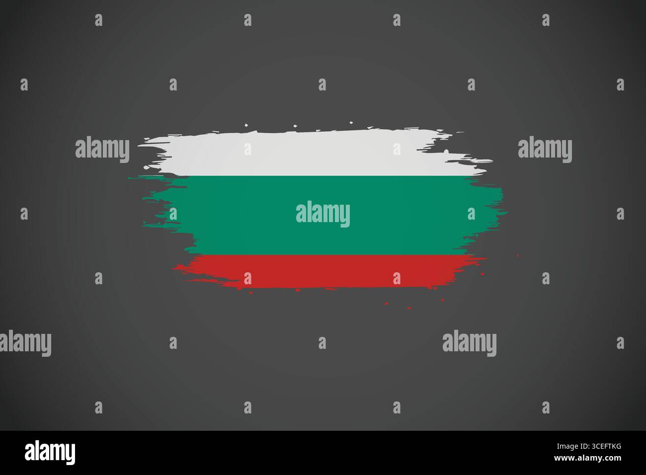 Bandiera della Bulgaria con effetto pennello artistico. Illustrazione Vettoriale