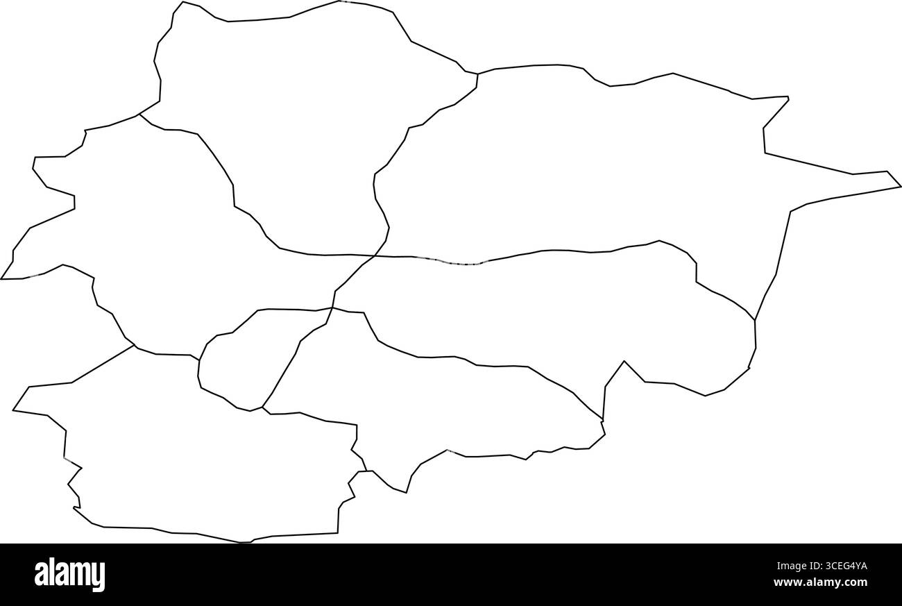 Andorra Map White Edition – contorno stampabile pulito per poster, risorse geografiche e grafica moderna della cartografia Illustrazione Vettoriale