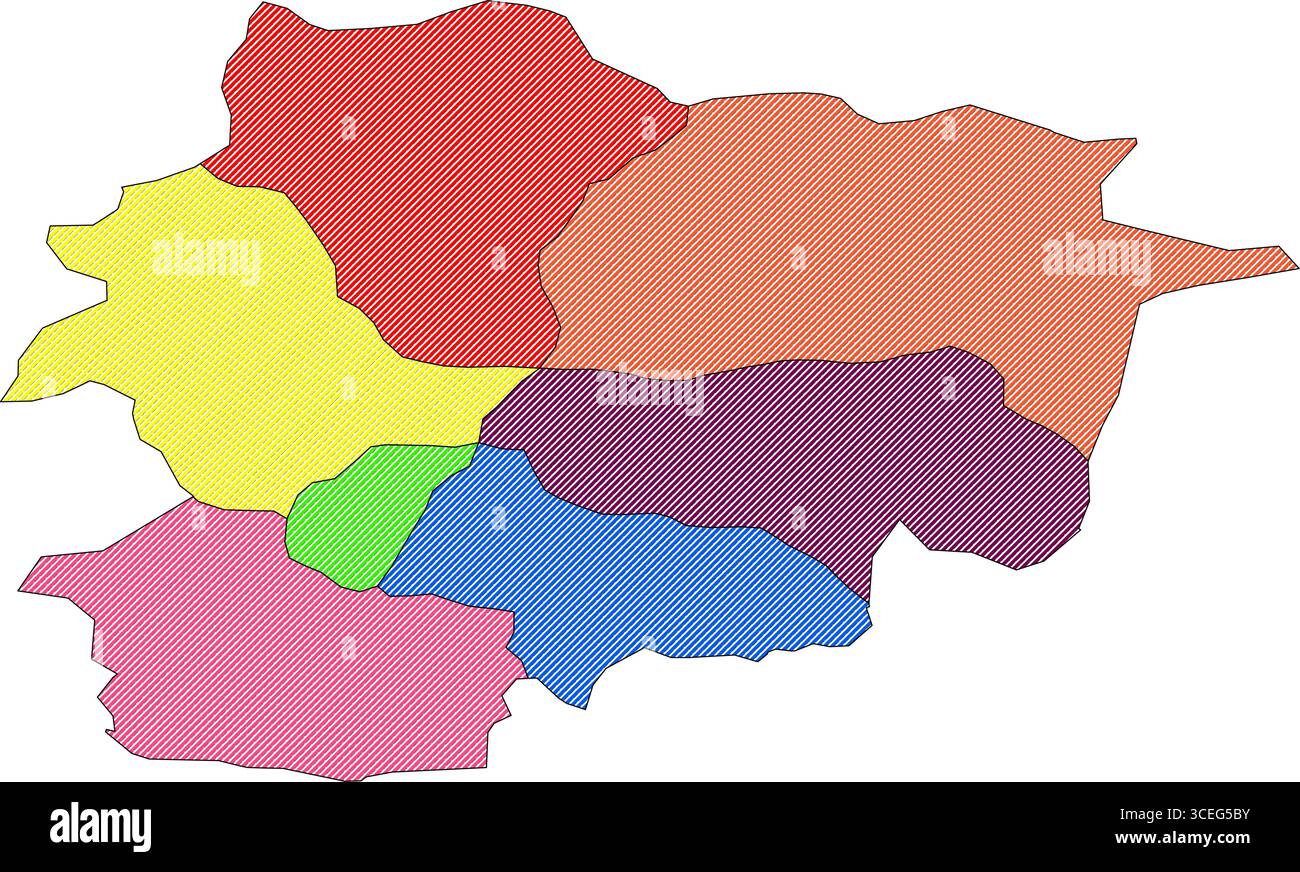 Illustrazione della mappa di Andorra ombreggiata – Cartografia vettoriale realistica per poster, presentazioni e progetti educativi Illustrazione Vettoriale