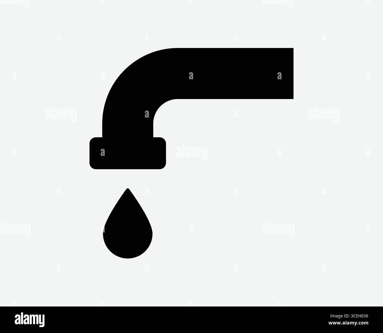 Icona di perdite rubinetto illustrazione grafica del rubinetto con segno di perdite di acqua idraulica idraulica lavello da cucina bagno rubinetto della toilette gocciolamento di liquido Illustrazione Vettoriale