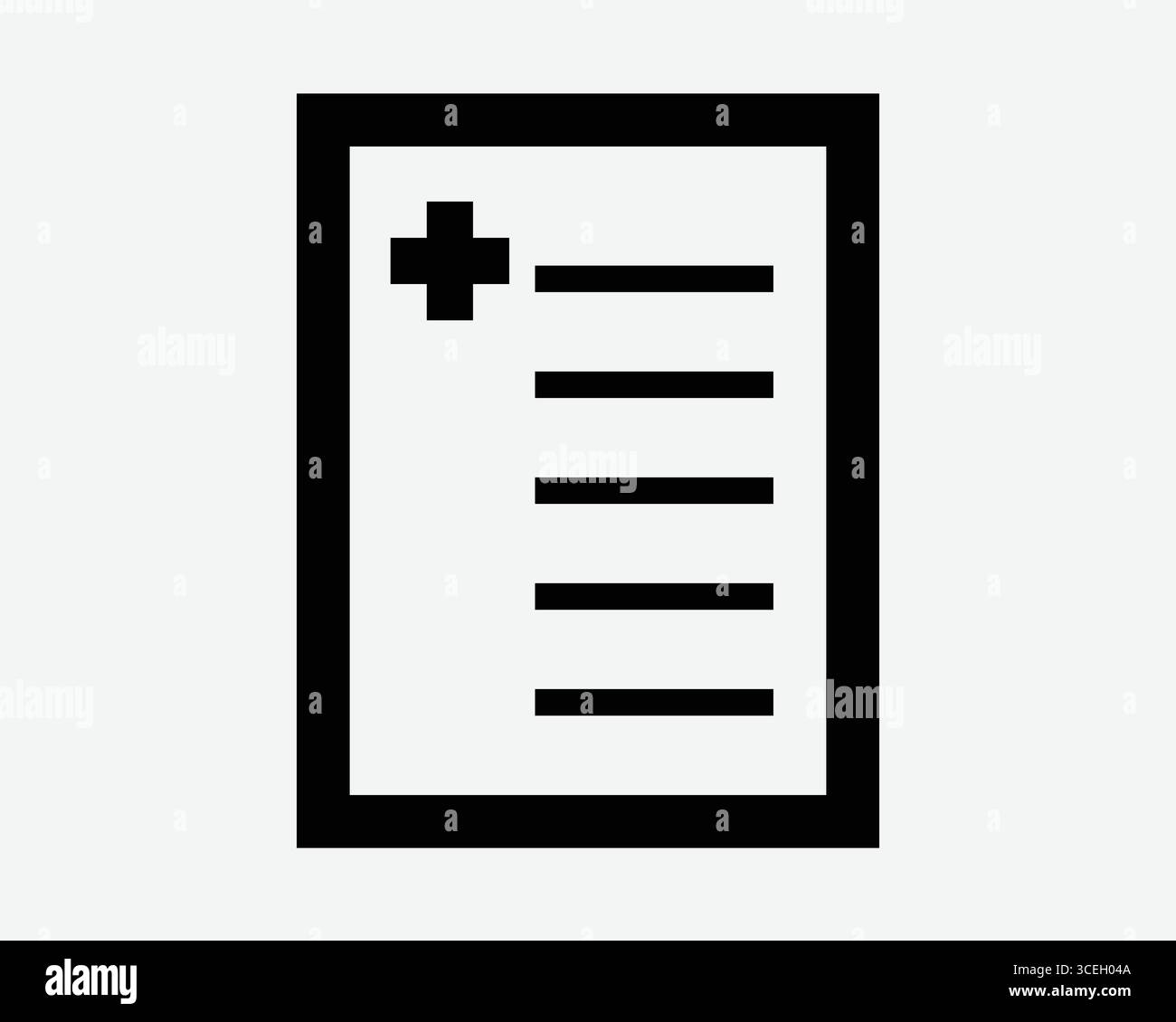 Medico scheda salute da Healthcare ospedale ricevuta fattura documento medico prescrizione diagnosi assicurazione Checklist firma simbolo contorno Illustrazione Vettoriale