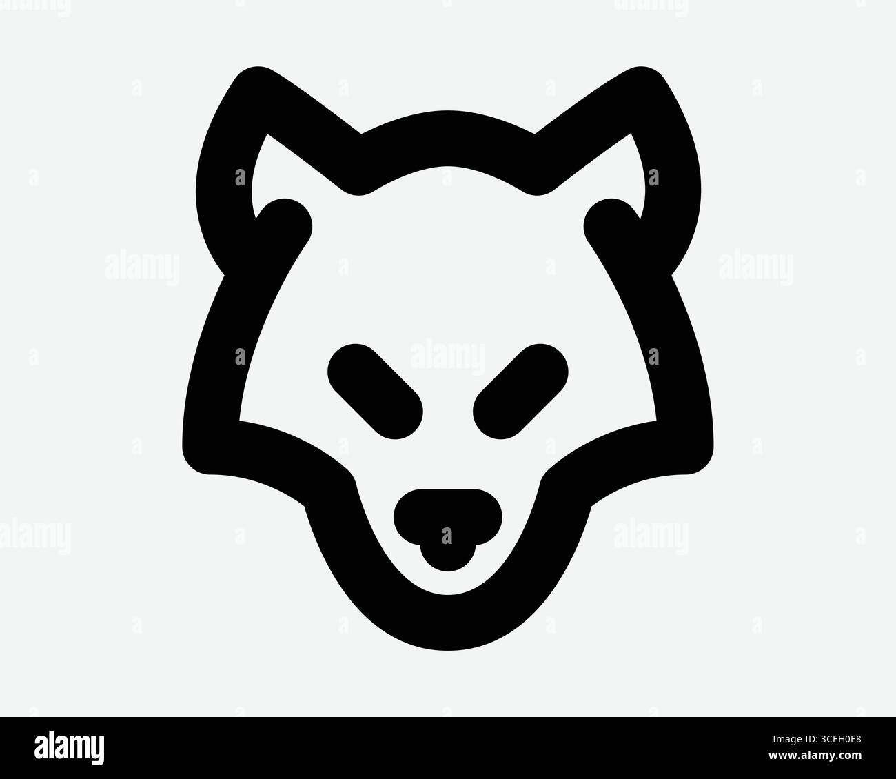 Icona profilo testa lupo Wild Animal Wildlife Predator Face Shape Symbol Fierce Angry Coyote Dog Drawing grafica grafica grafica illustrazione Clipart Life Illustrazione Vettoriale